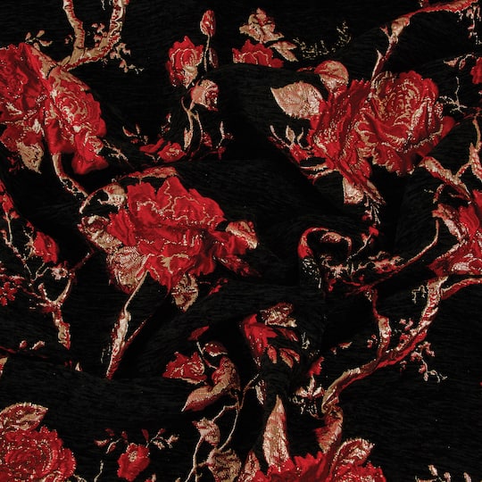 Cosplay by Yaya Han Red Floral Velvet Brocade Fabric